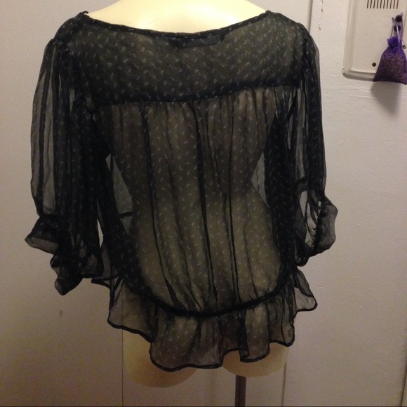 ‼️ON SALE‼️ Zara sprinted sheer peplum top - Picture 3 of 4